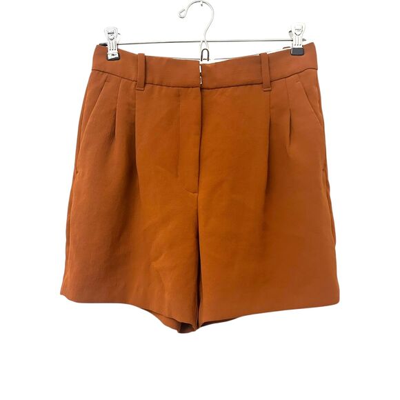 ARITZIA Wilfred‎ Pleated Shorts Rust Sz 6 - Picture 1 of 4